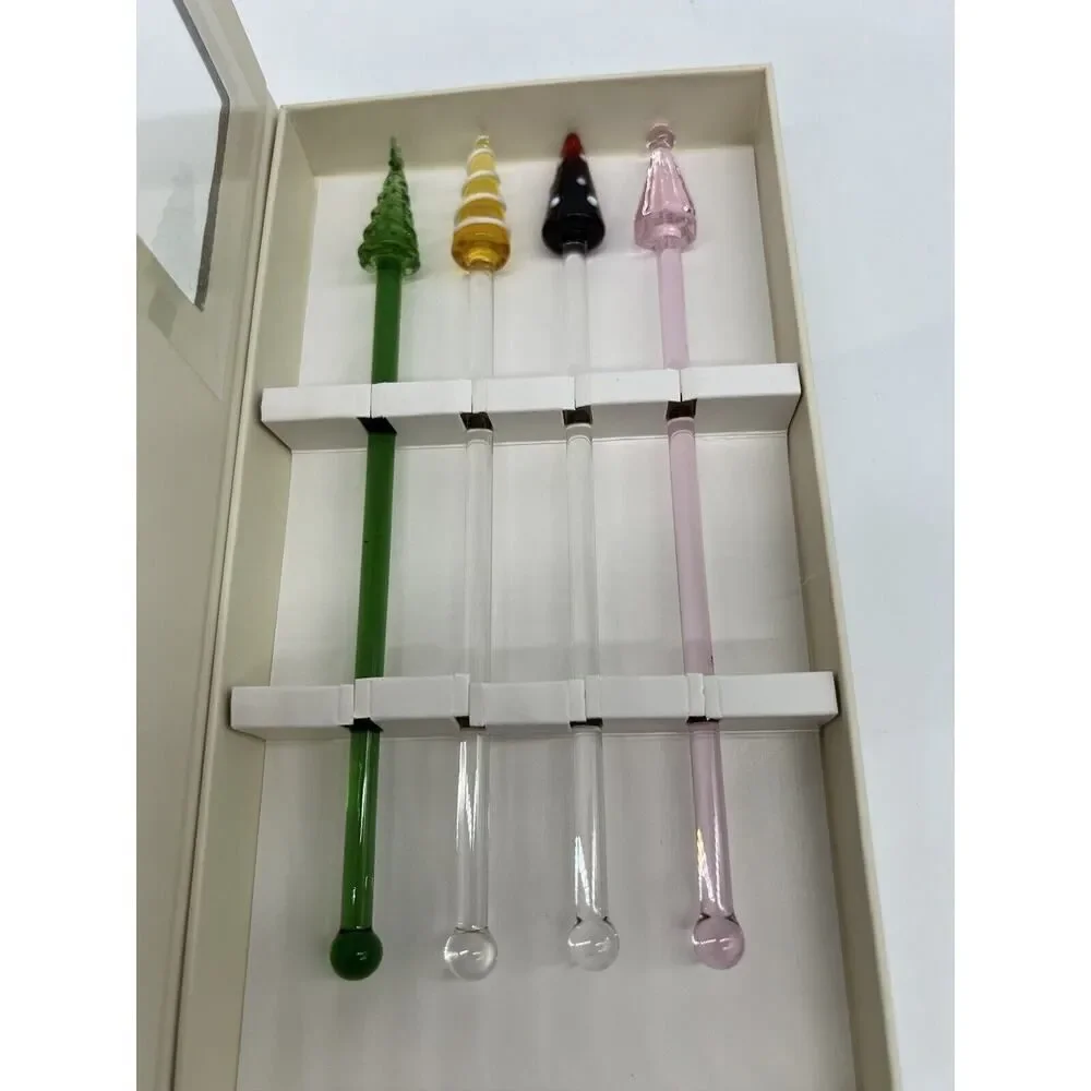 Set of 16 Anthropologie Tree Top Drink Stirrers Pack of Four Christmas Holiday